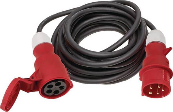 CEE-Verlängerung m.Phasenwendestecker 32 A 400 V 25m H07RN-F 5x4mm² schwarz IP44
