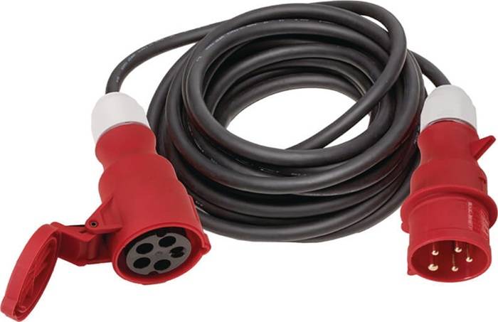 CEE-Verlängerung m.Phasenwendestecker 32 A 400 V 25m H07RN-F 5x4mm² schwarz IP44-0