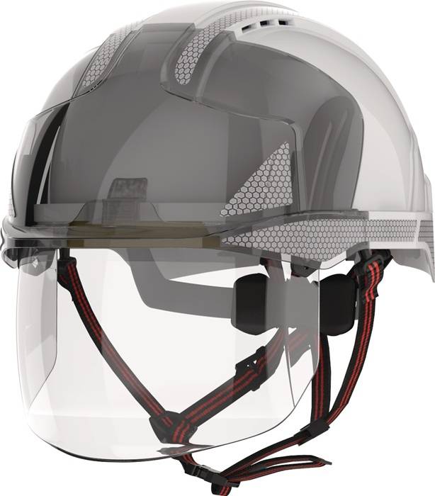 Industriekletterhelm EVO® VISTAshield® Dualswitch? weiß/rauch ABS