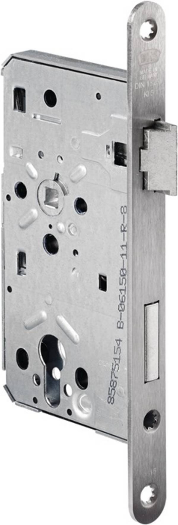 Behörden-Einsteckschloss 0615 PZW 20/65/72/8mm DIN R VA rd Kl 5 BKS