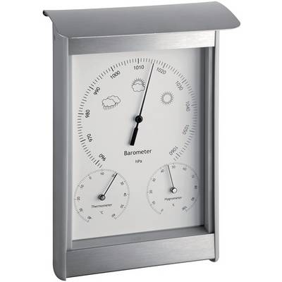 Wetterstation H215xB145xT70mm silber/weiß Alu/KU f.innen/außen TFA-0
