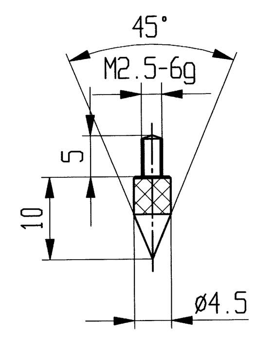 Messeins.45Grad Kegel M2,5 STA z.Messuhren KÄFER-0