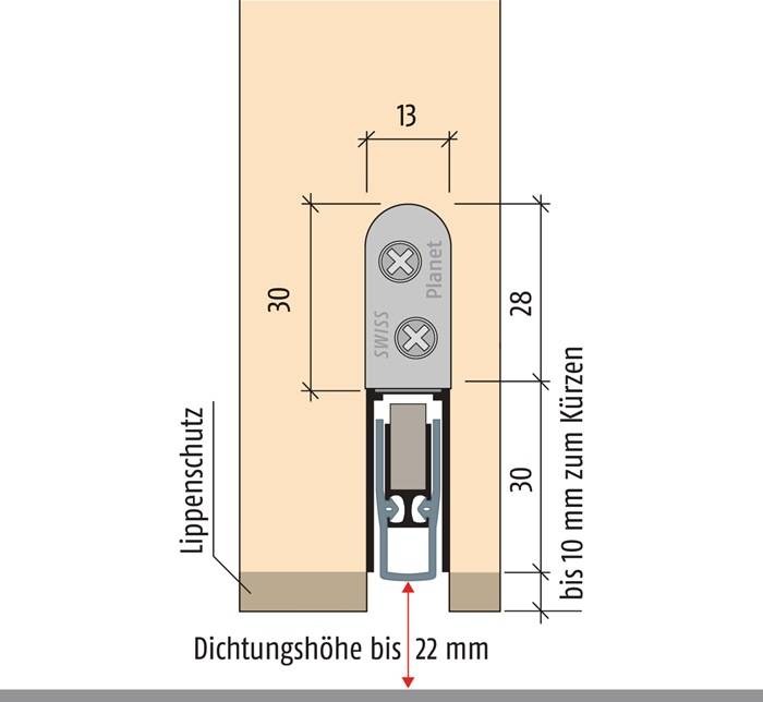Türdichtung HS 1-s.L.1085mm Alu.silberf.HLT PLANET-3