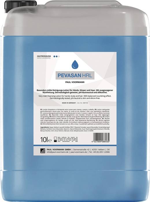 Handreinigung PEVASAN HRL 10l silikonfrei,pH-neutral Kanister PAUL VOORMANN