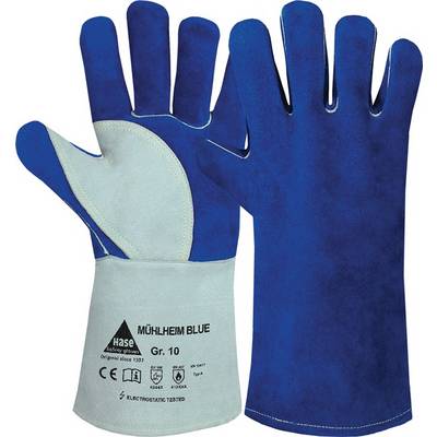 Schweißerhandschuhe Mühlheim Blue Gr.8 blau/grau Rindspaltleder-0