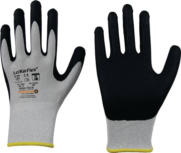Handschuhe LeikaFlex® Touch 1464 Gr.7 grau/schwarz EN 388 PSA II 12-0