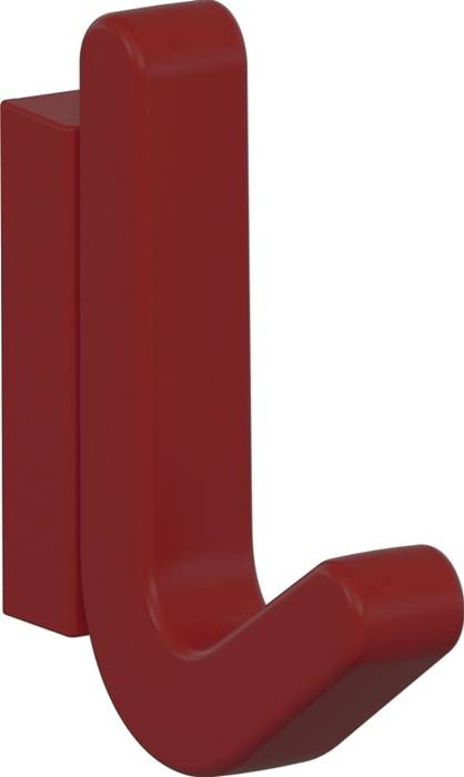 Einzelhaken Ser.477 matt,elastisch Ku.(TPU) 33 rubinrot H.68mm HEWI-0