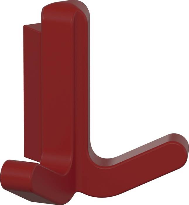 Doppelhaken Ser.477 matt,elastisch Ku.(TPU) 33 rubinrot H.69mm HEWI-0