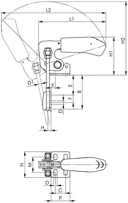Verschlussspanner Nr.6848VNI Gr.2 vertikal AMF-1
