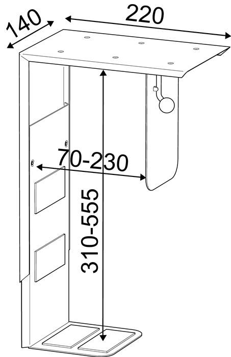 CPU-Halter zur Untermontage an Tischplatte, Belastung max. 40 kg, lichtgrau RAL 7035., Twinco, 982817 49-3