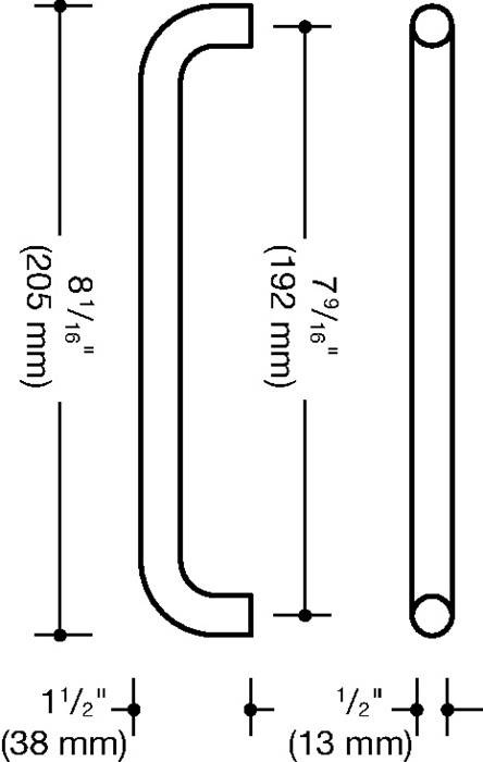 Möbelgriff PA 90 tiefschwarz ma 192mm D.13mm HEWI-1