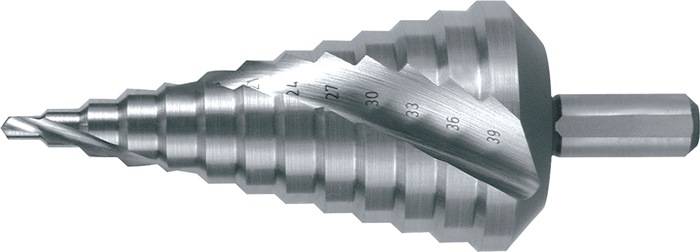Stufenbohrer Bohrber.4-39mm HSS-Co5 Spiralnut Z.2 Stufen 12 RUKO-0