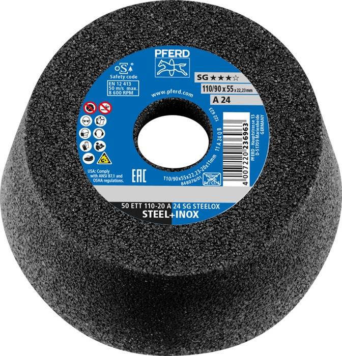 PFERD Schleiftopf ETT SG STEELOX 110 / 55 mm P 24 - 63418224-0