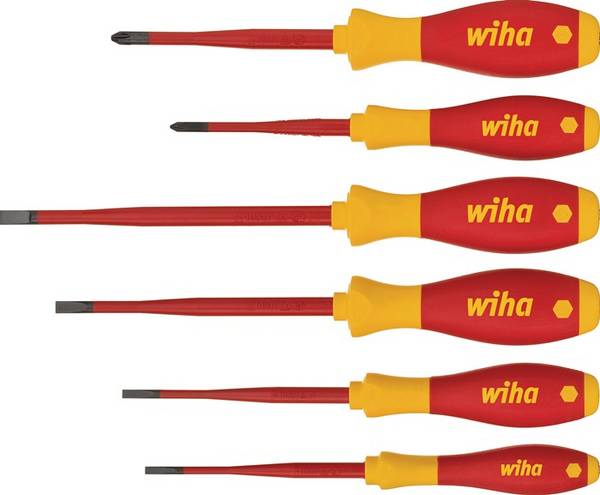 Wiha Werkzeuge GmbH Schraubendrehersatz 3201 K6 6-tlg.Schlitz/PH slim fix VDE WIHA 35389