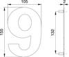 Hausnummer Ziffer 6/9 VA ma 155mm B.105mm EDI