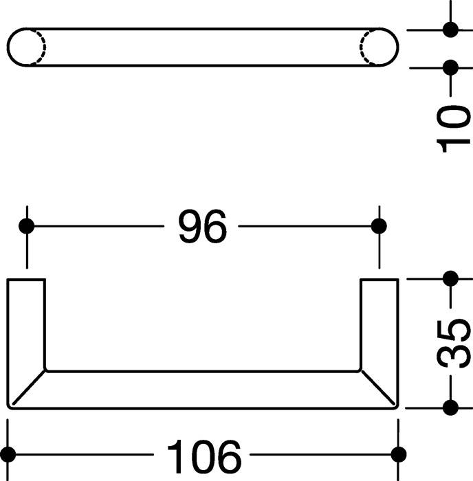 Möbelgriff 562.10.96 PA 92 grau 96mm D.10mm HEWI-1