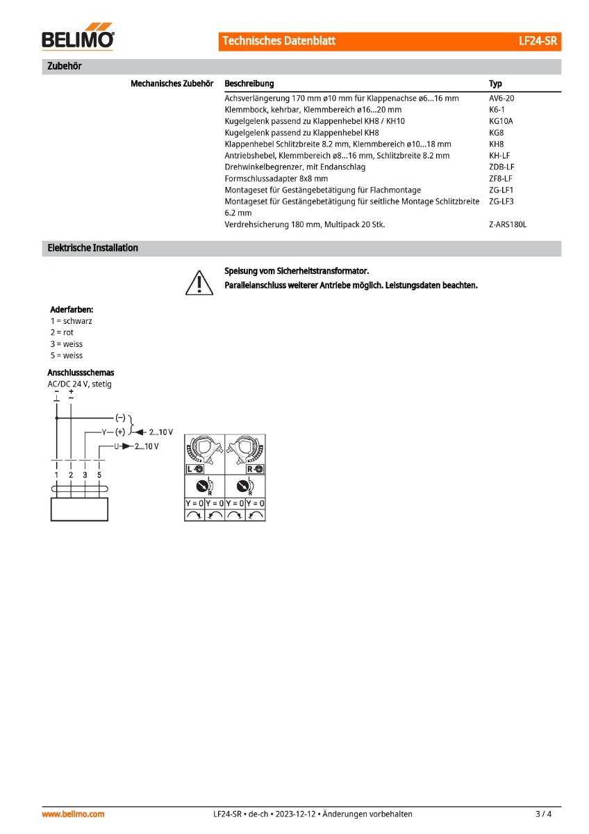 Klappenantrieb AC/DC 24V | LF24-SR | 4Nm, stetig, IP54, 150 s, Notstellf.-3
