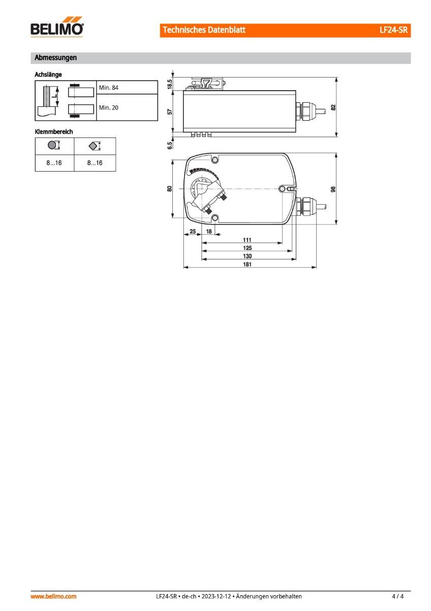 Klappenantrieb AC/DC 24V | LF24-SR | 4Nm, stetig, IP54, 150 s, Notstellf.-4