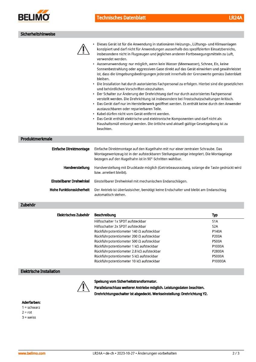 Antrieb f. Kugelhahn AC/DC 24V | LR24A | 5Nm, Auf-Zu o. 3-Pkt., 90 s, IP54-2