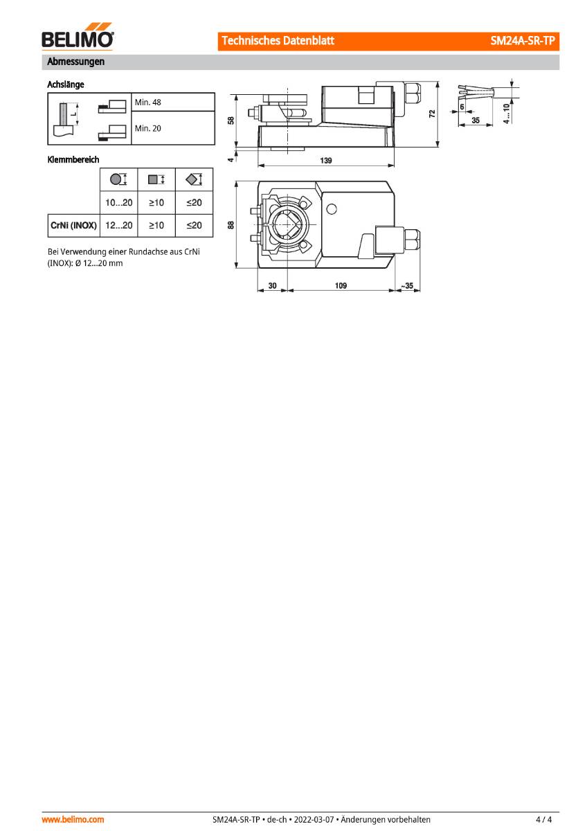 Klappenantrieb AC/DC 24V | SM24A-SR-TP | 20Nm, stetig,, 150 s, IP54, Klemmen-4