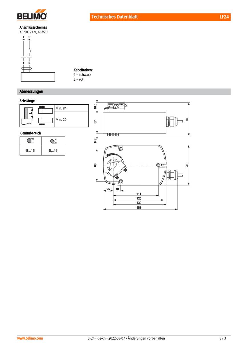 Klappenantrieb AC/DC 24V | LF24 | 4Nm, Auf-Zu, 40...75 s,IP54, Notstellf.-3