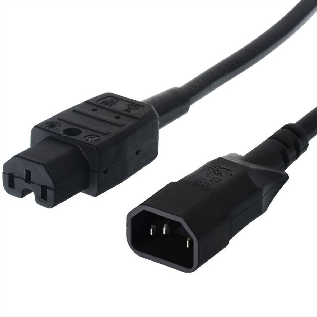 BACHMANN Netzkabel Kaltgerätestecker-Stecker auf Warmgeräte-Kupplung, IEC320 C14/C15, schwarz, 1,5 m-0