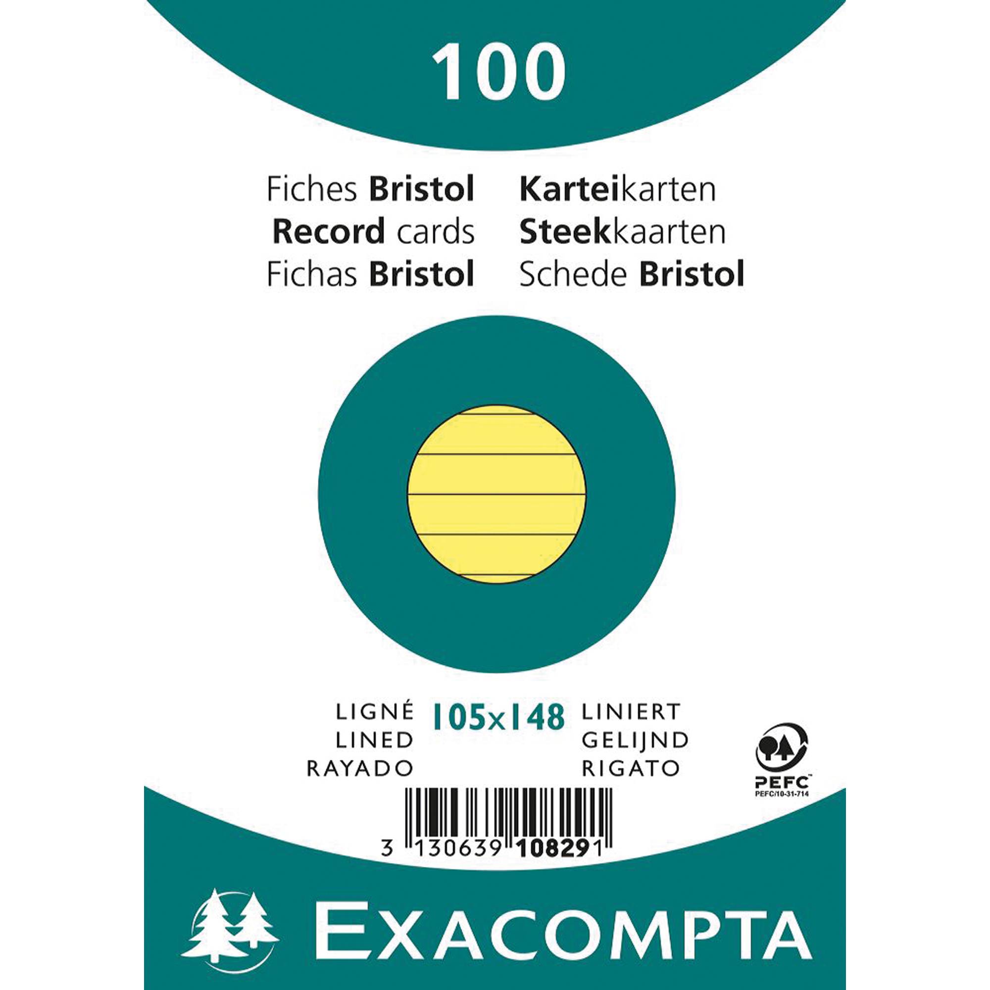 Karteikarte DIN A6 liniert gelb 100 St./Pack.-0