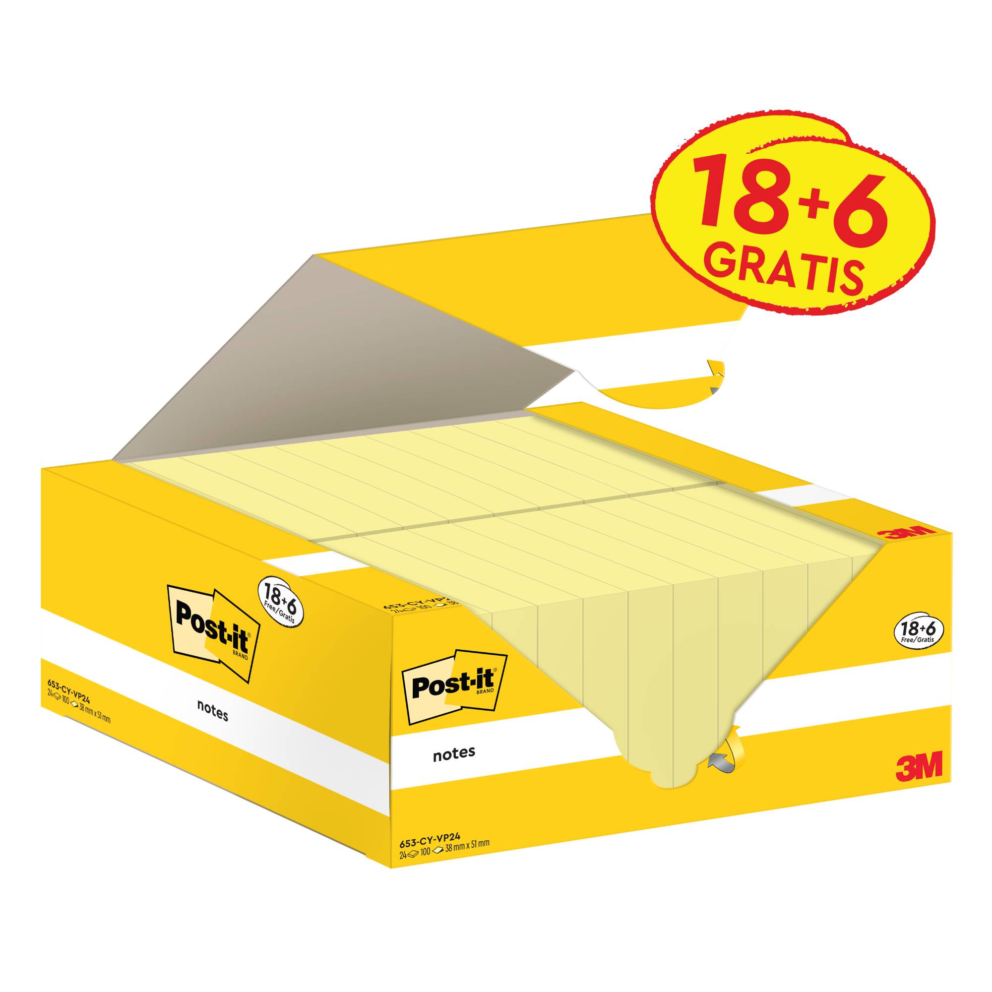 Haftnotiz Notes 38x51mm ge 24x100Bl-0