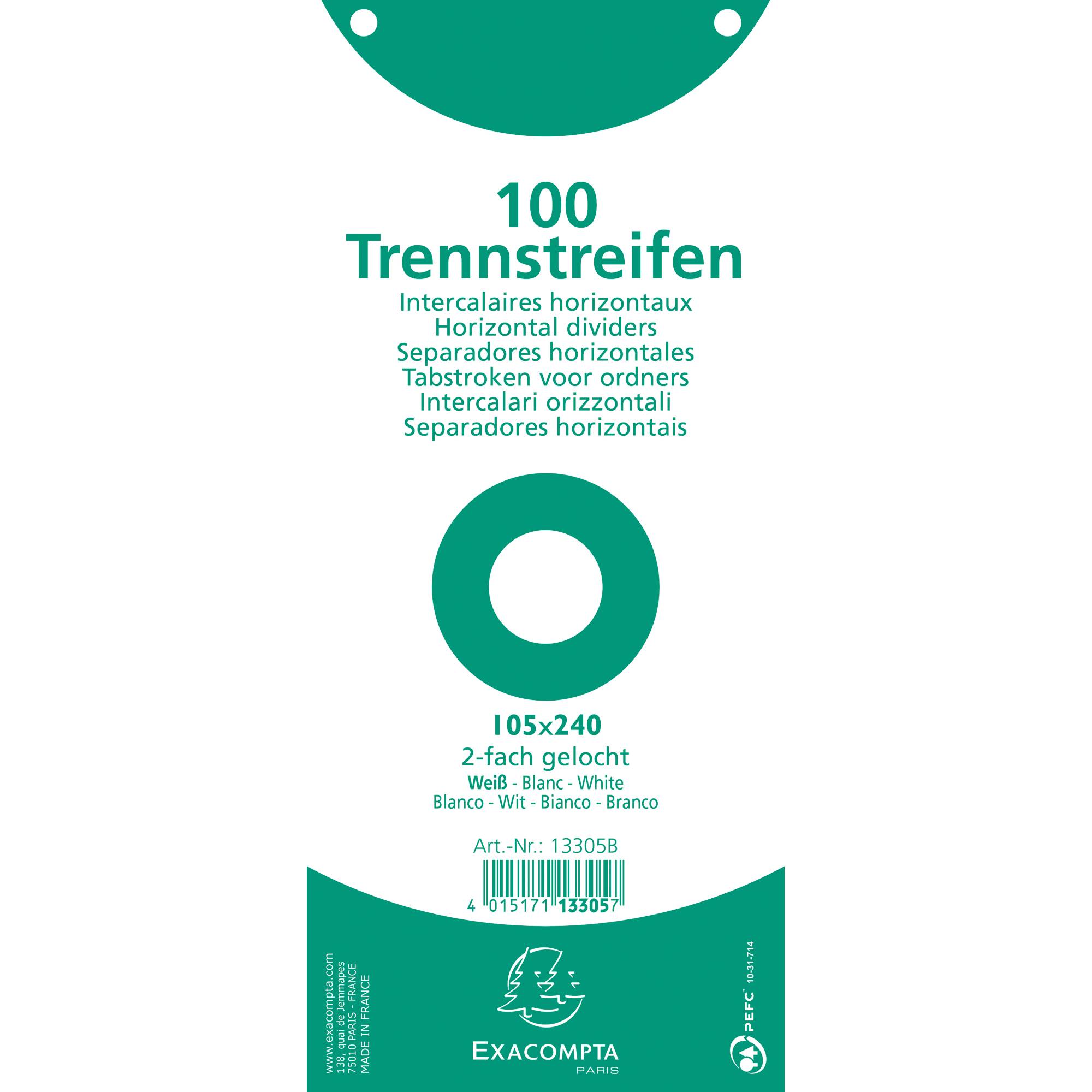 Trennstreifen 105x240mm 2fach gel. ws 100St.