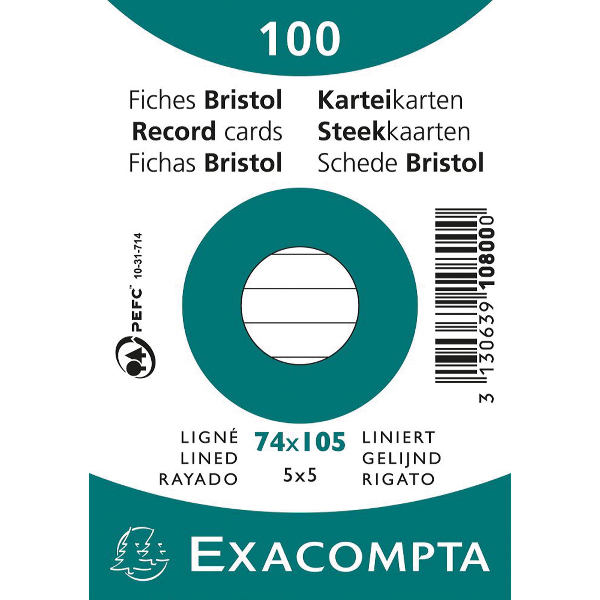 Karteikarte DIN A7 liniert weiß 100 St./Pack.-0