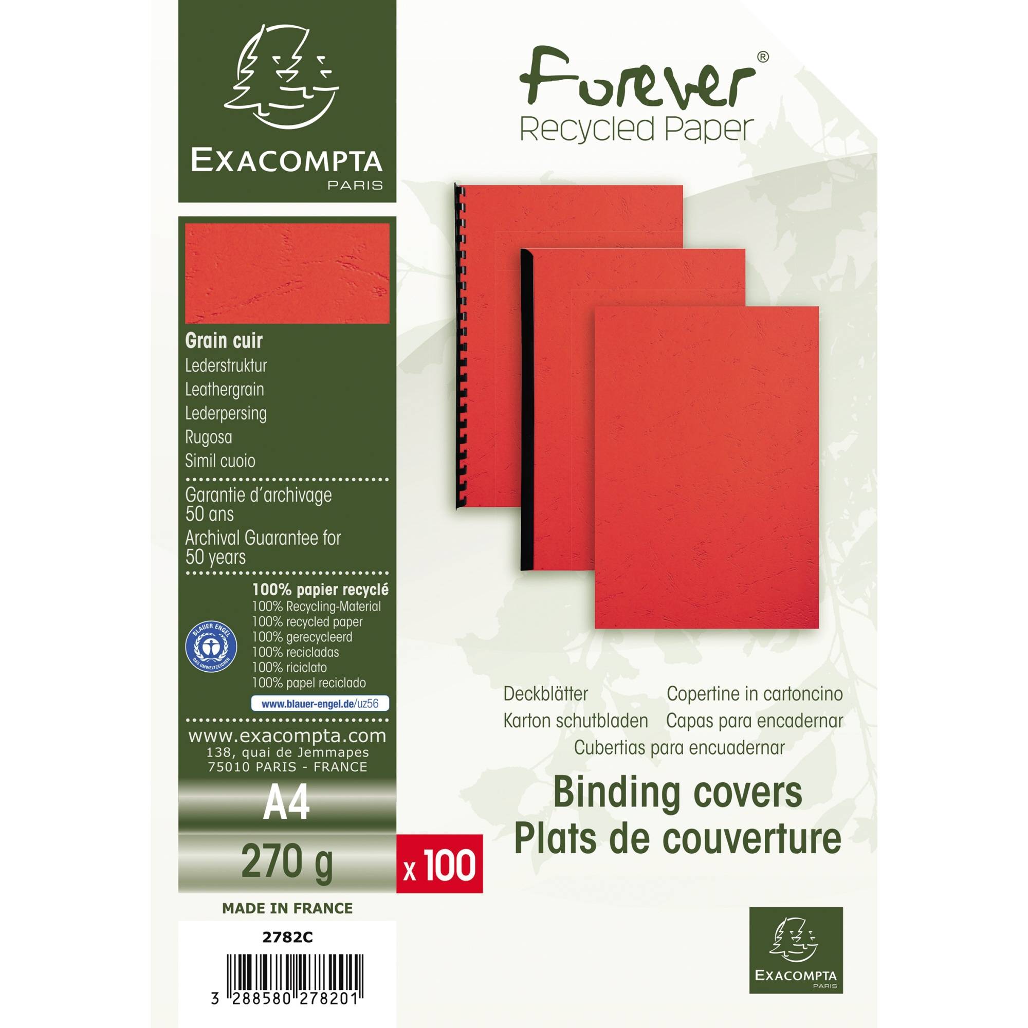 Einbanddeckel Evercover A4 rot 100St.-0