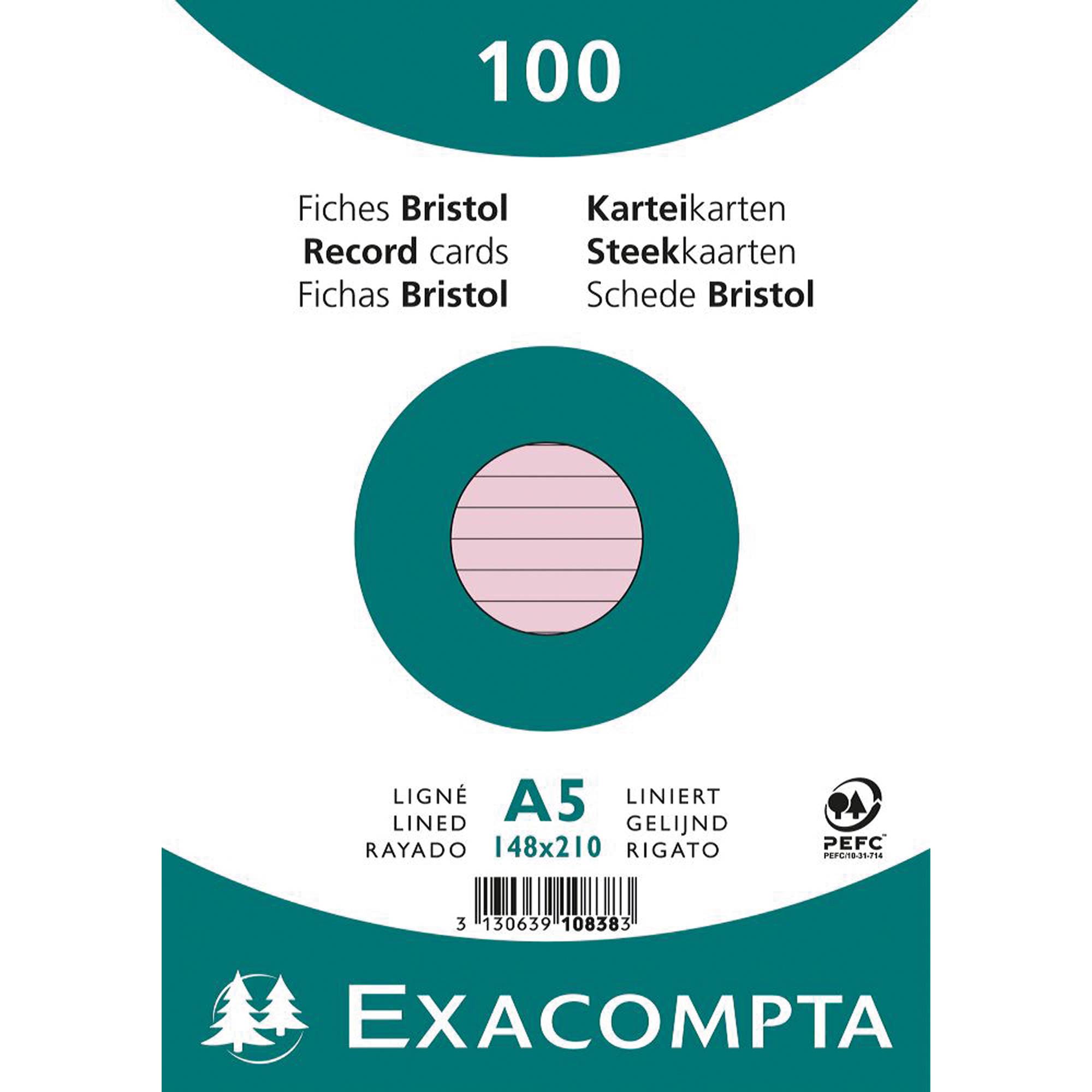 Karteikarte DIN A5 liniert rosa 100 St./Pack.-0