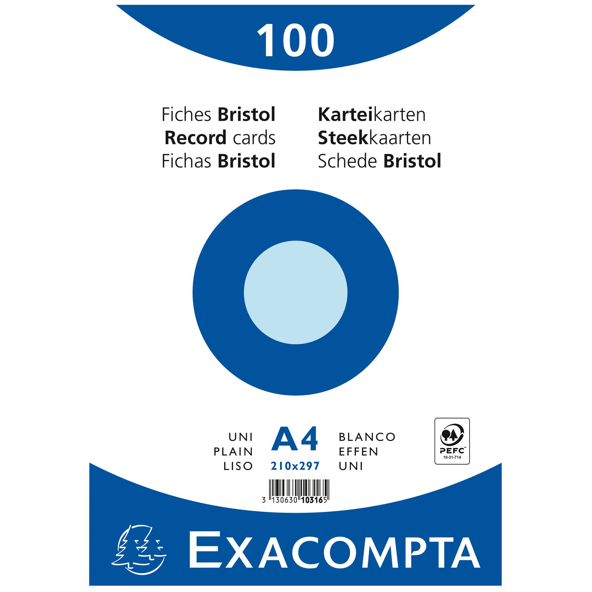Karteikarte DIN A4 blanko blau 100 St./Pack.-0