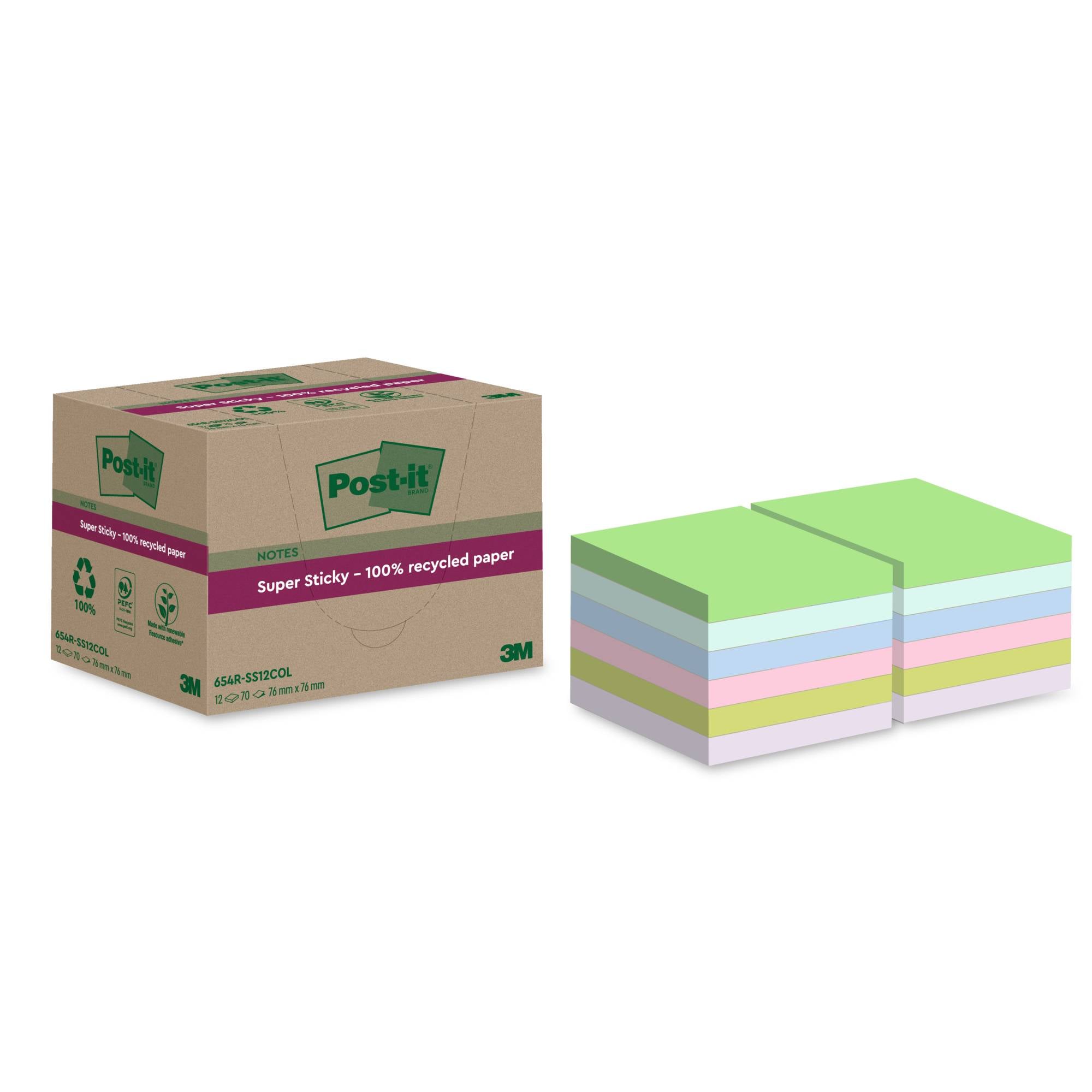 Haftnotiz Super Sticky sort 12x70Bl-0
