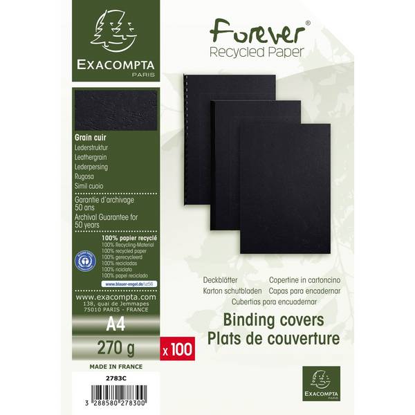 Einbanddeckel Evercover A4 schwarz 100St.
