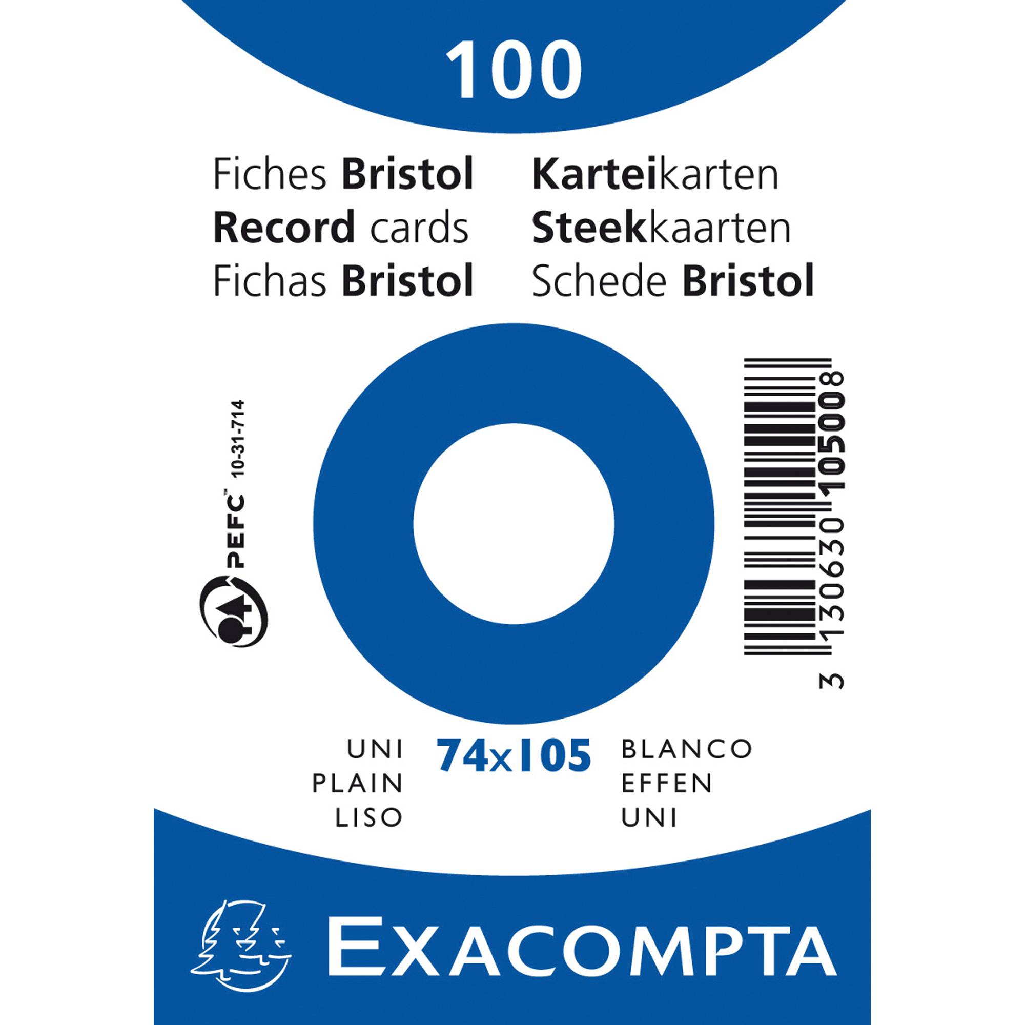 Karteikarte DIN A7 blanko weiß 100 St./Pack.-0