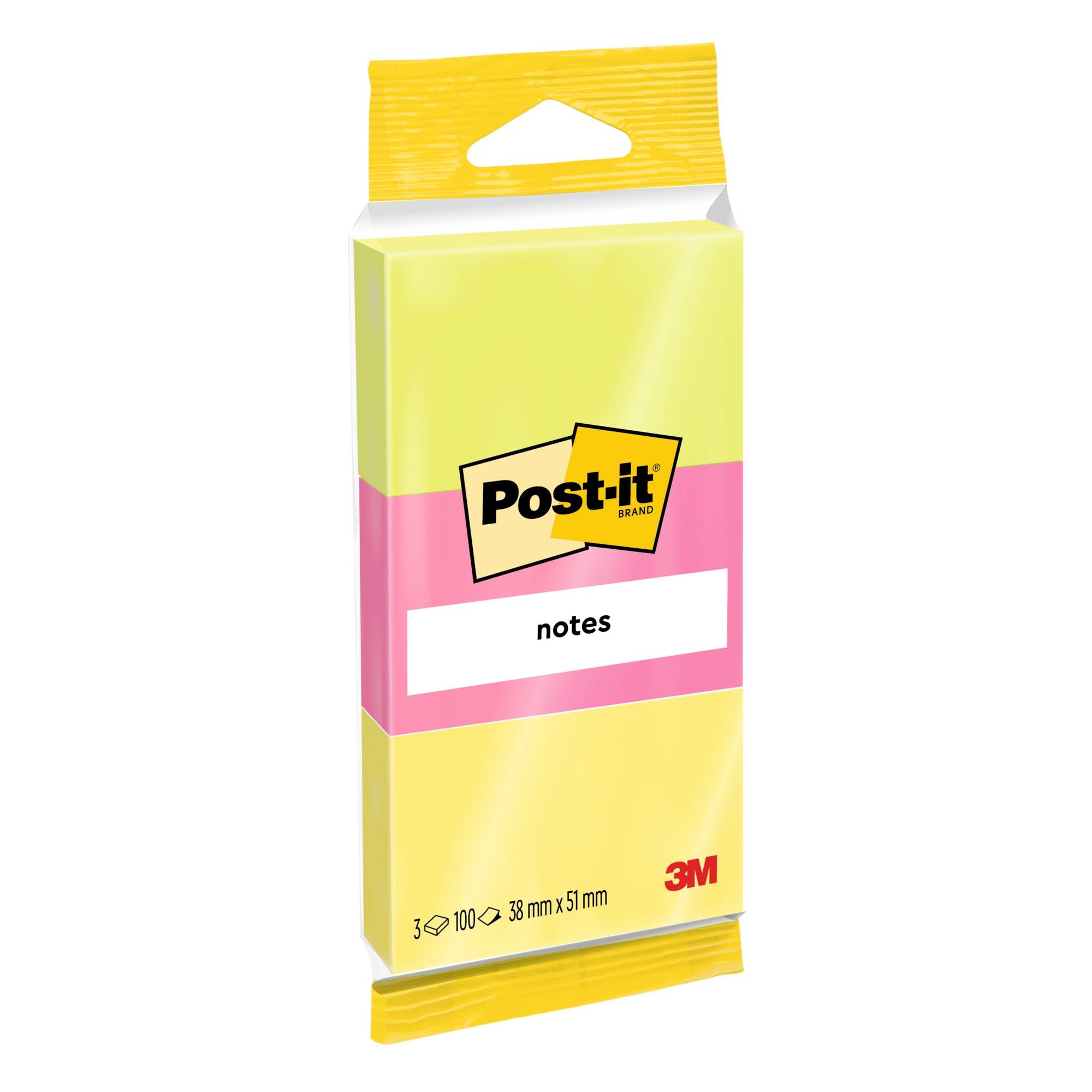 Haftnotiz Notes neon 38x51mm sort-0