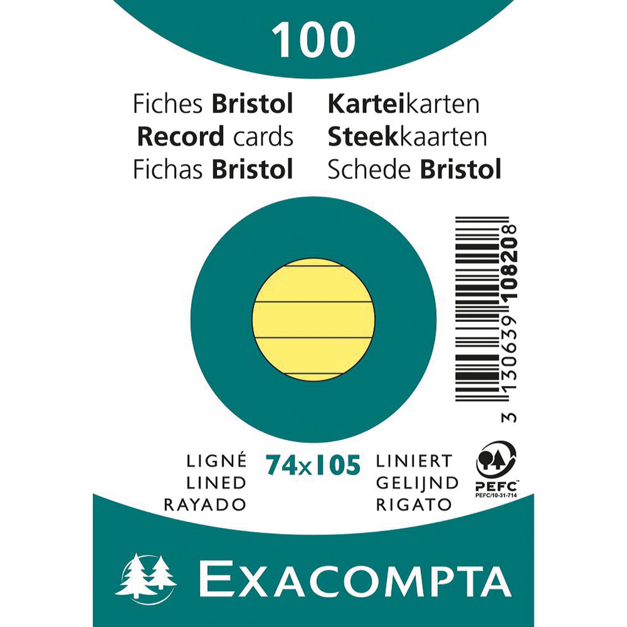Karteikarte DIN A7 liniert gelb 100 St./Pack.-0