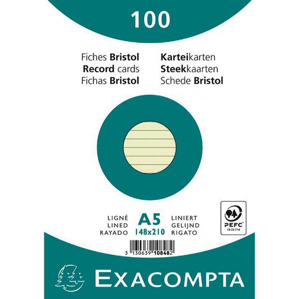 Karteikarte DIN A5 liniert grün 100 St./Pack.