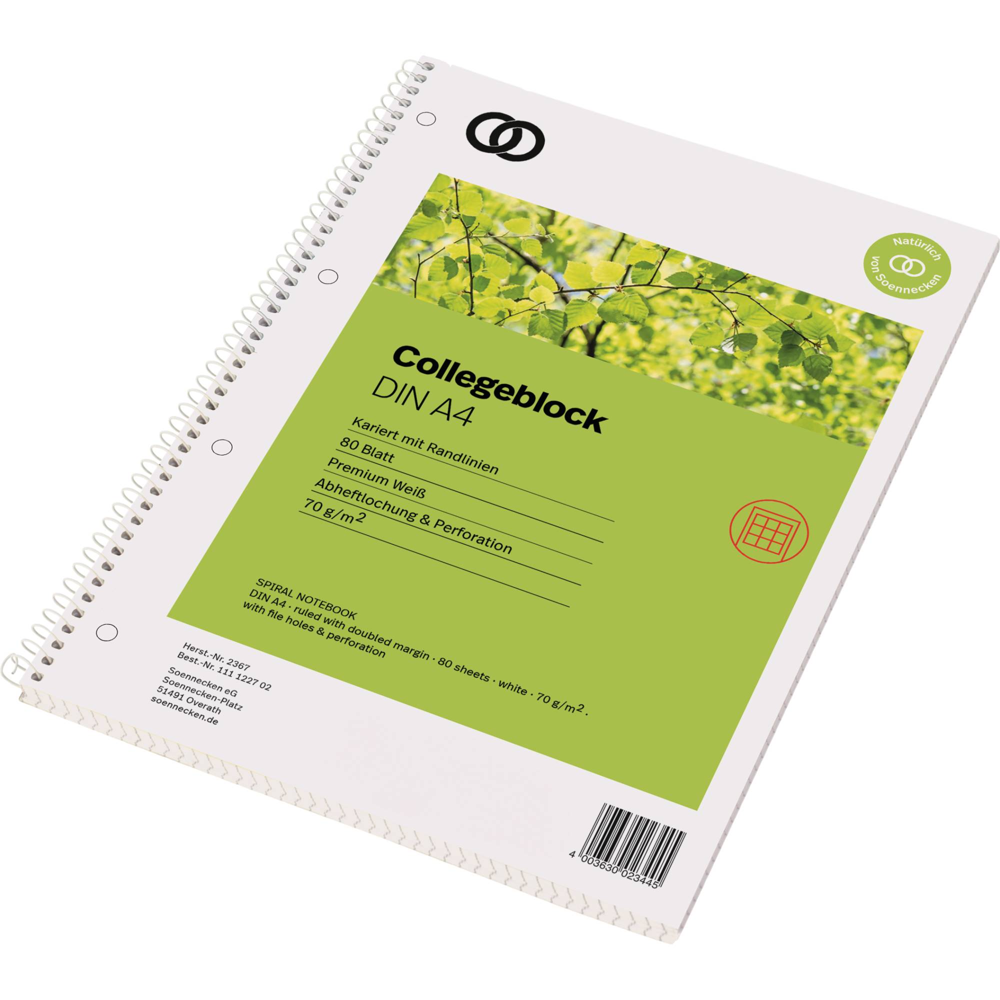 Collegeblock oeco RC A4 80Blatt kariert-0