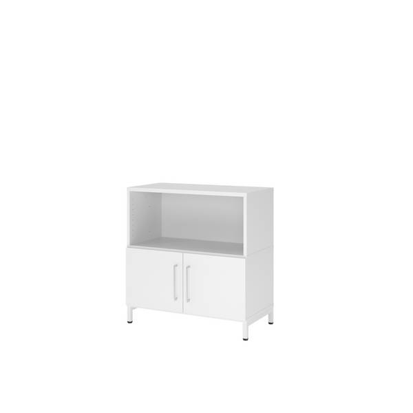 Regal FlexWall 2OH Türen Sockel weiß/weiß