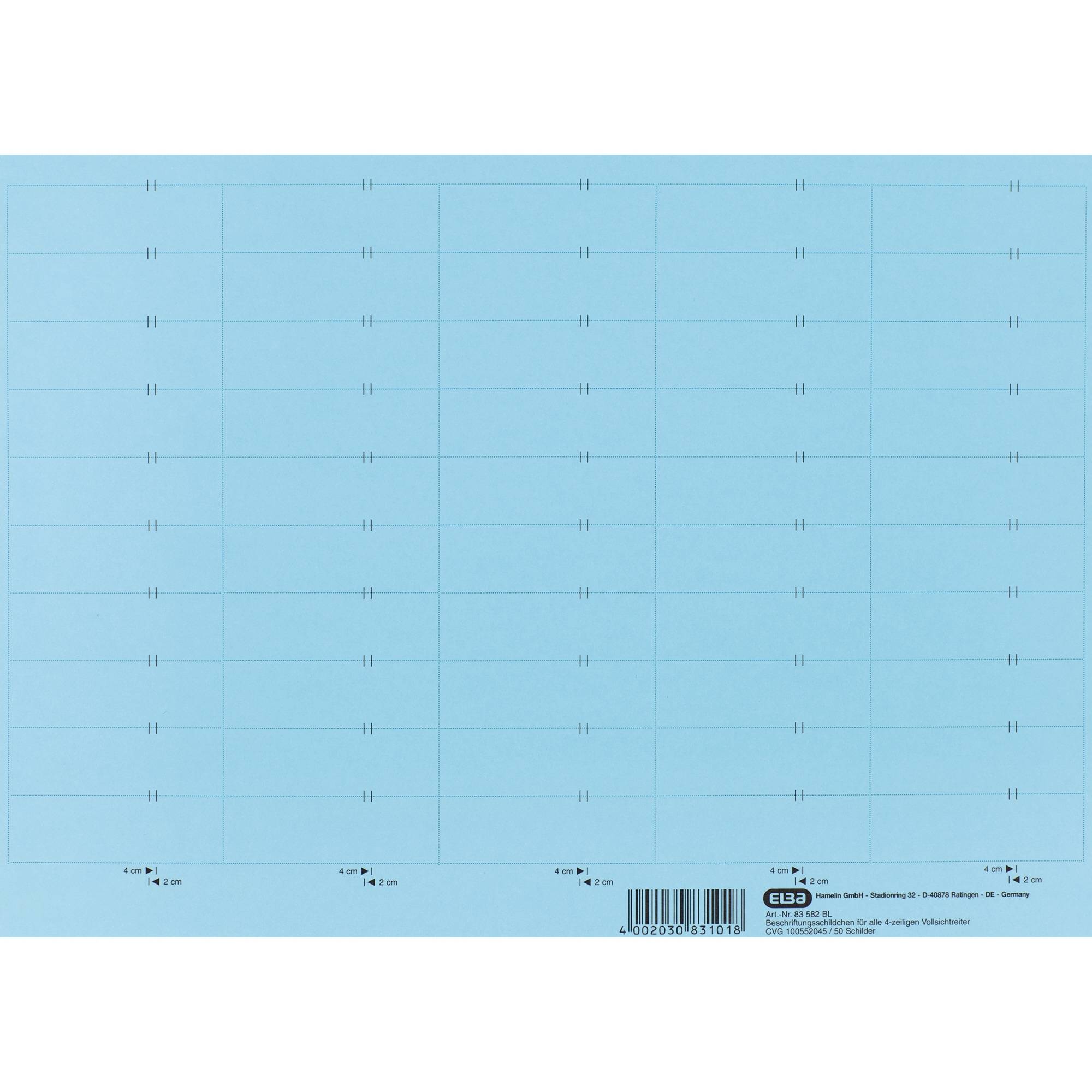 Beschriftungsschild 160g Karton blau 10x50St.-0