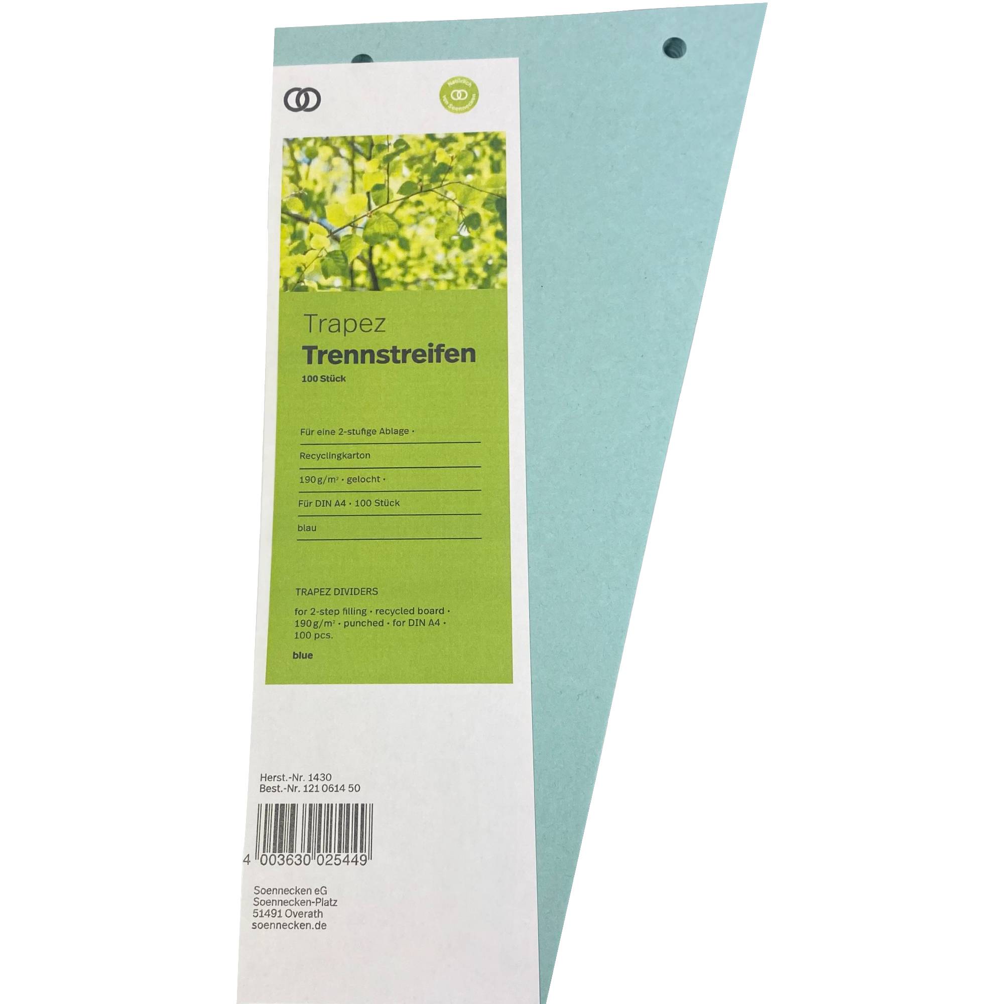 Trennstreifen oeco 12,5/6,5x24cm blau 100St.-0