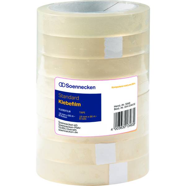 Klebefilm 19mmx66m transparent 8 St./Pack.