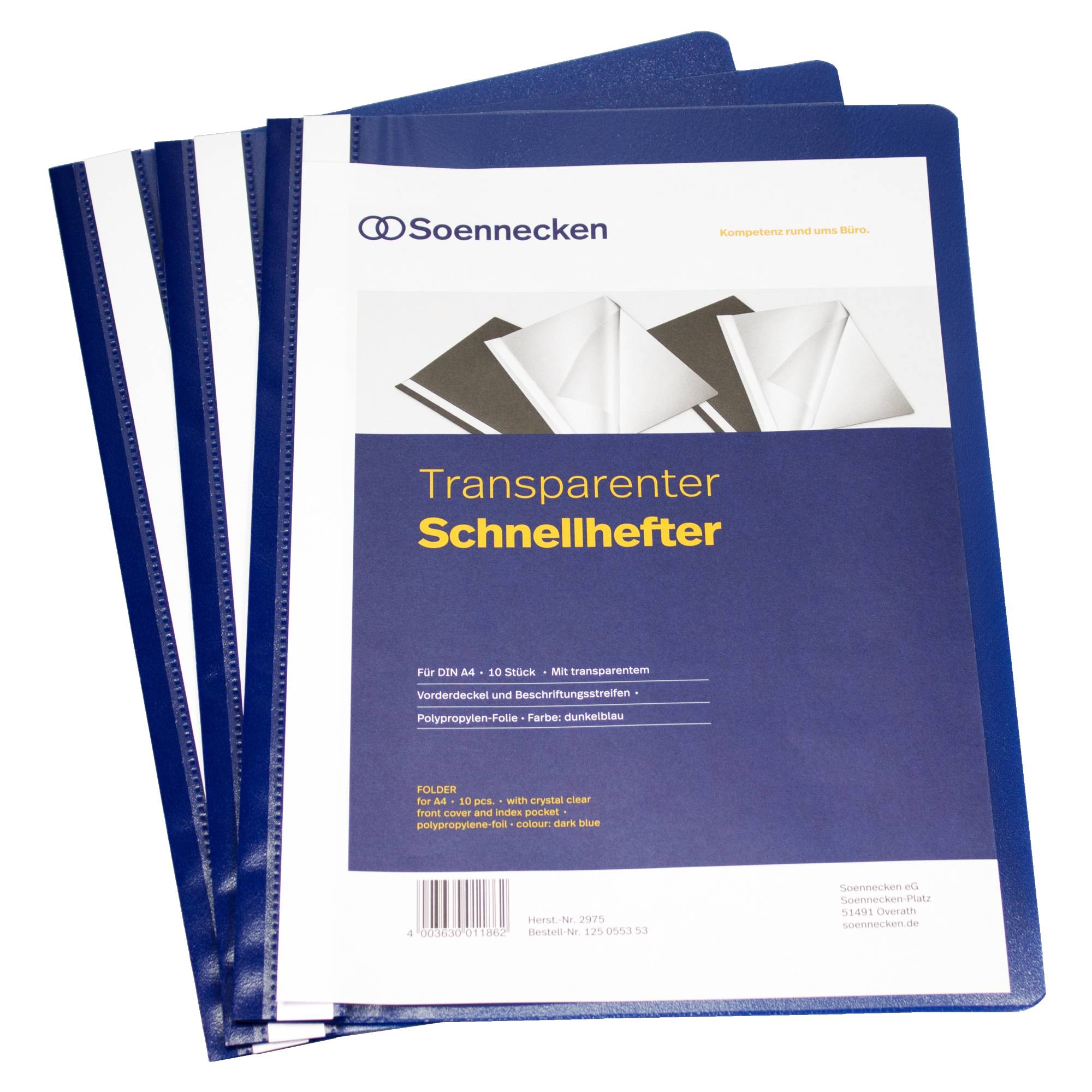 Schnellhefter DIN A4 PP dunkelblau 10 St./Pack.-0