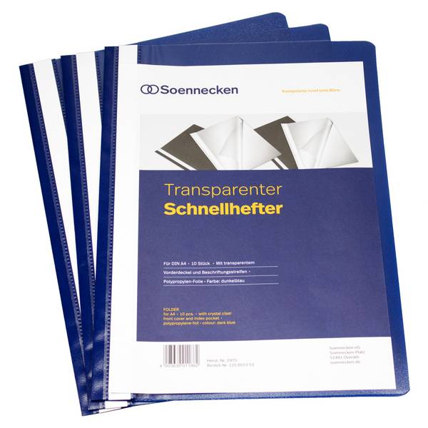 Schnellhefter DIN A4 PP dunkelblau 10 St./Pack.