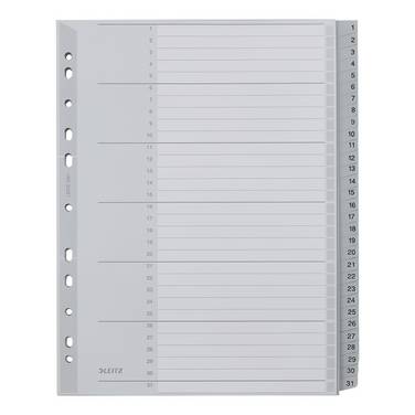 Register 1-31 DIN A4 31teilig PP grau