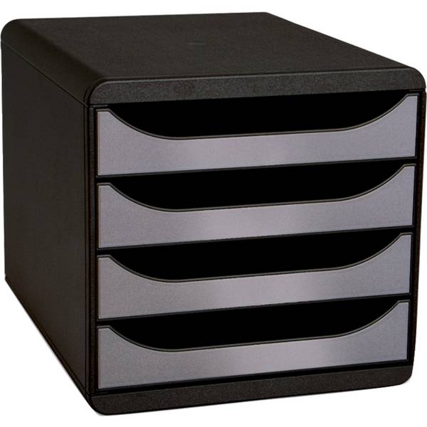 Schubladenbox BIG-BOX Metallic 4Schübe silber