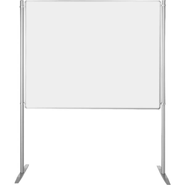 Stellwand 150x120cm beids. Whiteboard Stabfuß weiß