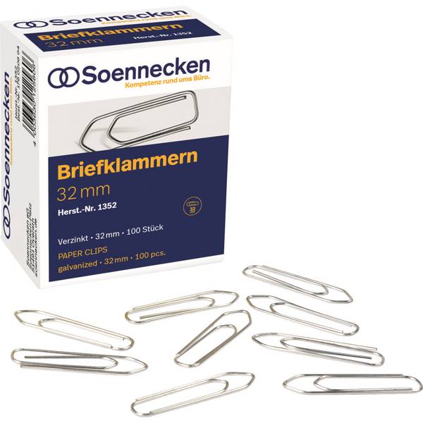 Briefklammer 32mm verzinkt 100 St./Pack.